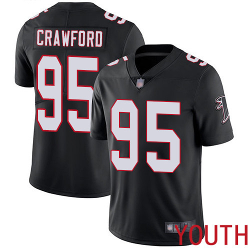 Atlanta Falcons Limited Black Youth Jack Crawford Alternate Jersey NFL Football #95 Vapor Untouchable
